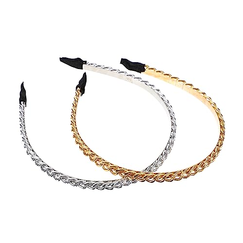 TOGEVAL 2stücke Dünnes Stirnband Für Damen Metall Ketten-haarreifen Mode-stirnband Gedrehtes Stirnband Passend Für Party Geburtstag Abschlussball Festzug Und Andere Besondere Anlässe von TOGEVAL
