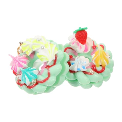 TOGEVAL 2st Donut-Modelle Donut-Tasche Schlüsselanhänger Künstlicher Donut Entzückender Dessertanhänger Tragbarer Dessertanhänger Schlüssel Zubehör Winzige Donuts Gefälschte Donuts PVC von TOGEVAL
