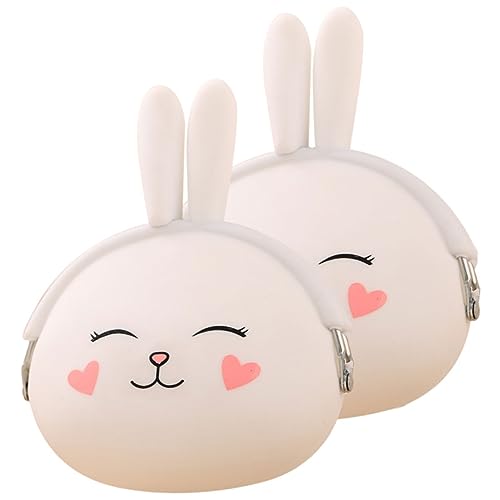 TOGEVAL 2stücke Kaninchen-silikon-geldbörse Kleine Silikon-Tasche Tragbare Geldbörse Für Damen Münze Brieftasche Cartoon Ändern von TOGEVAL