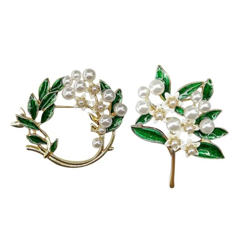 TOGEVAL 2st Korsage Blumenstrauß Corsage Perlengirlande Perlenstrauß Brosche Perlenstrauß Corsage Brosche in Blumenstraußform Kranz Corsage Blumenstrauß Brosche Dame Corsage Zinklegierung von TOGEVAL