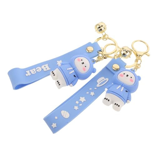 TOGEVAL 2st Sweatshirt Bär Schlüsselanhänger Süße Geldbörse Metallisches Portemonnaie Dekorationen Fürs Auto 3D-schlüsselanhänger Auto Schlüssel Halter Autodekorationen Legierung Blue von TOGEVAL