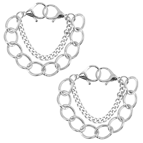 TOGEVAL 2stücke Metal Schuhkette Punk Style Schuh Charms Dekoration Für Lochschuhe Modische Accessoires Für Männer Leichte Und Langlebige Verzierung Für Partys Und Alltag von TOGEVAL