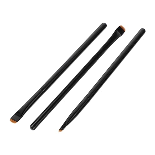 TOGEVAL 3 STÜCKE Teiliges Eyeliner Pinselset mit Holzgriff Präzisionspinsel für Augen Make Up und Flache und Schräg Geformte für Lidschatten und Eyeliner von TOGEVAL