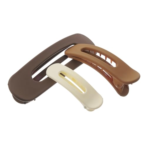 TOGEVAL 3 Stck Damen Haarklammern Farbverlauf Braun Flache Rutschfeste Haarspangen für Mädchen Dekorative Duckbill Clips für Vielseitiges Styling Langlebiges Kunststoffmaterial von TOGEVAL
