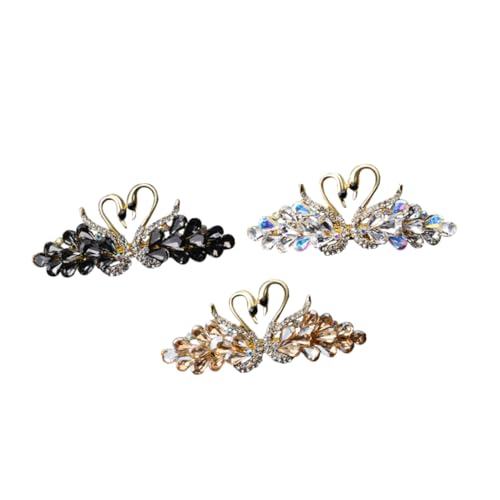 TOGEVAL 3stücke Kristall-schwan Haarklammern Mit Eleganten Strasssteinen Funktionsreiche Haarspangen Für Hochzeiten Und Besondere Anlässe Für Damen Und Mädchen Champagner von TOGEVAL