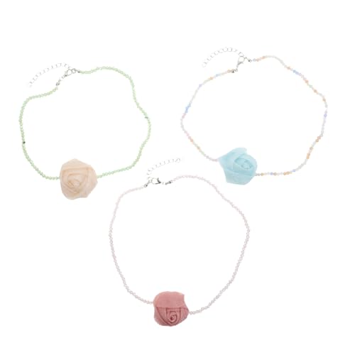 TOGEVAL 3 Stück Hawaiianische Choker Halskette für Sommer für Strandpartys Hochzeiten mit Charmantem Floralen Anhänger für Frauen von TOGEVAL