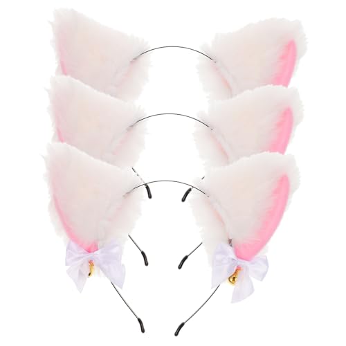 TOGEVAL 3stücke Katzenohren Haarreif Niedliche Tierohren Haarbänder Für Kostümpartys Cosplay Und Mottopartys Für Erwachsene Plüschdesign von TOGEVAL