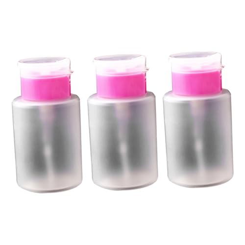 TOGEVAL 3 Stück Leere Nagellackentferner flaschen Druckbetätigte Aufbewahrungsbehälter aus Kunststoff Auslaufsicher Wiederverwendbar für Nagellack Make up entferner von TOGEVAL