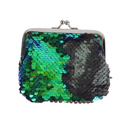 TOGEVAL 3 Stück Modische Meerjungfrau Mini Geldbörse mit Funkelnden Pailletten Kleine Münztasche für Mädchen Stylische Langlebige Portemonnaies in Grün schwarz Rosa Silber und Blau von TOGEVAL