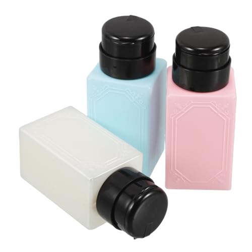 TOGEVAL 3stücke Pumpflasche Für Nagelreiniger Leere Flasche Mit Klappdeckel Nachfüllbare Pumpspenderflasche Für Nagellackentferner Und Make-up-entferner Reisekosmetikverpackung von TOGEVAL