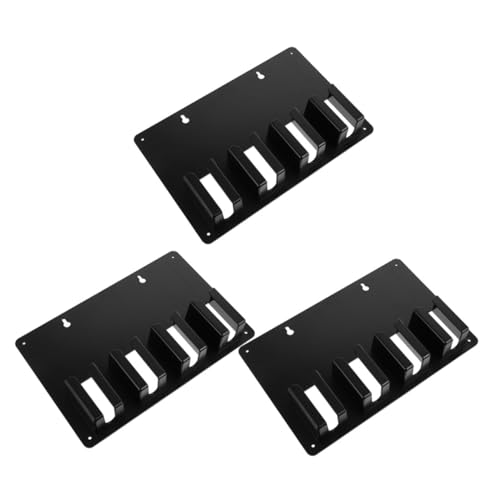 TOGEVAL 3 Stück Schwarzer Haarschneiderhalter Wandmontage Haarschneidemaschinenständer Antirutsch Haarwerkzeug Regal Salon Organizer für Friseure Effiziente Werkzeugaufbewahrung von TOGEVAL