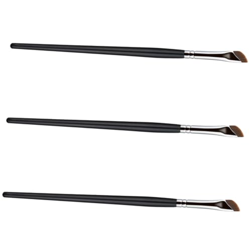 TOGEVAL 3 Stück Teiliges Augen make up Pinselset mit Flachem Concealer Pinsel Schrägem Augenbrauenpinsel und Eyeliner Pinsel Ergonomisch Leicht zu Reinigen für Präzises Schminken und von TOGEVAL
