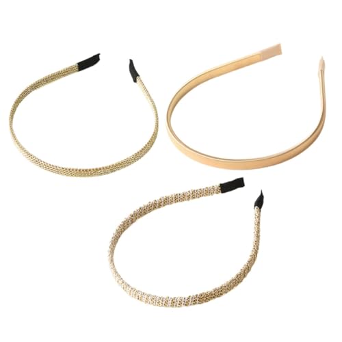 TOGEVAL 3 Stück Teiliges Dünne Goldfarbene Metall Stirnbänder Elastisch und Langlebig Haarschmuck Damen Geeignet für Gesichtswäsche und Festliche Anlässe TOGEVAL 3 Stück Teiliges Dünne Goldfarbene Metall Stirnbänder Elastisch und Langlebig Haarschmuck Damen Geeignet für Gesichtswäsche und Festliche Anlässe von TOGEVAL