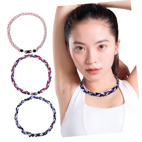 TOGEVAL 3stücke Teiliges Baseball-halskettenset Geflochtene Rope-halskette Für Männer Sportliche Accessoires Für Baseball-fans Robuste Langlebige Halskette in Verschiedenen Farben von TOGEVAL