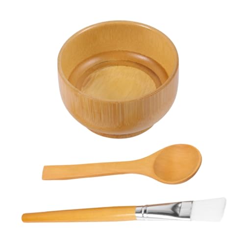 TOGEVAL 3 Stück Teiliges Gesichts Mischschüssel Natürliche Hautpflege DIY Schüssel mit Pinsel und Löffel Kompakt Leicht Wiederverwendbar für Masken und Kosmetische Anwendungen von TOGEVAL
