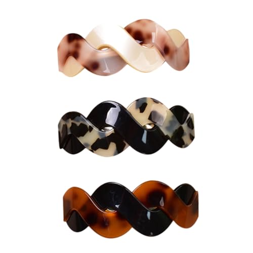 TOGEVAL 3 Stück Teiliges Große Rechteckige Haarklammern aus Acryl Schildpatt Haarspangen für Damen Stilvolle Haarclips Geeignet für Hochzeit Party Alltag Modischer Haarschmuck von TOGEVAL