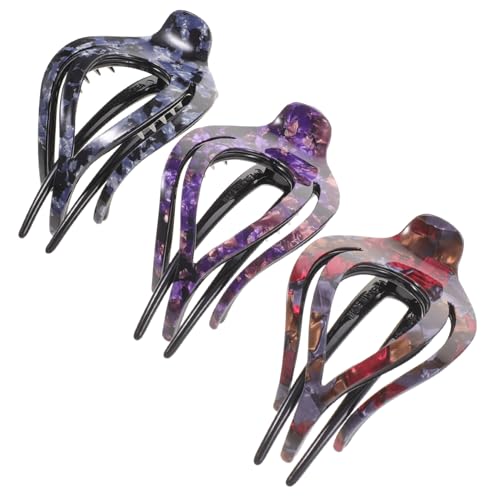 TOGEVAL 3 Stück Teiliges Haarklammer Frauen Große Rutschfeste Haarspangen mit Herzform Robust und Flexibel Geeignet für Dickes und Dünnes Haar Modischer Haarschmuck für Ponytail und von TOGEVAL