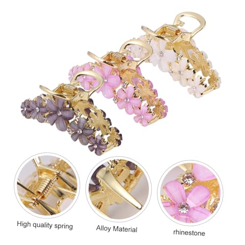 TOGEVAL 3 Stück Teiliges Haarklammern mit Blumen Design für Damen Starke Haarklammern Leichter Geeignet für Täglichen Gebrauch in Weiß von TOGEVAL