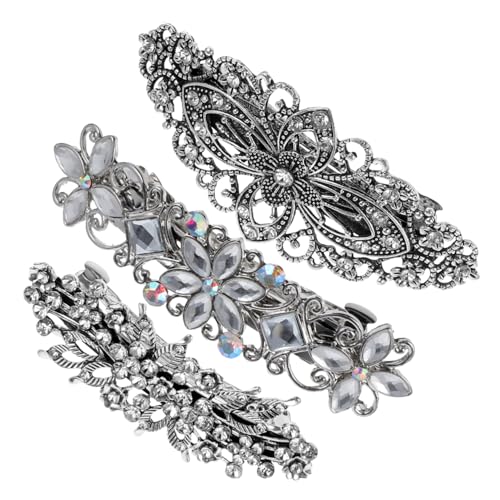 TOGEVAL 3 Stück Teiliges Haarklammern mit Strasssteinen Vintage Haarspangen für Damen Schmerzfreie Langlebige Haaraccessoires für Partys Hochzeit Alltag und Besondere Anlässe von TOGEVAL