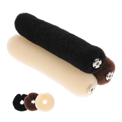 TOGEVAL 3 Stück Teiliges Kompakter Wiederverwendbarer Nylon Haarknotenformer mit Elastischem Haarband und Praktischem Knopf Vielseitig für Verschiedene Haarlängen Bequem und Schonend für von TOGEVAL