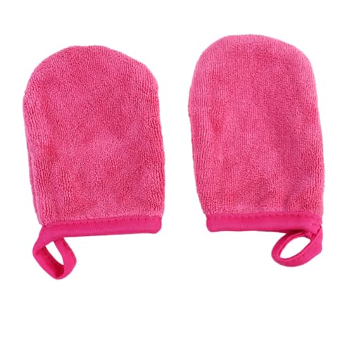 TOGEVAL 3 Stück Teiliges Reinigungshandschuhe für Gesicht Make Up Entferner und Peelinghandschuhe Rosé Waschbar und Wiederverwendbar für Sanfte Hautpflege und Effektives Entfernen von von TOGEVAL