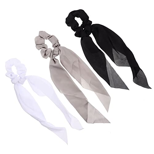 TOGEVAL 3stücke Haargummis Haarband Elastisch Weiss Stirnbänder Haarschmuck Für Frauen Mädchen Zum Batiken Pferdeschwanz-halter Dutt Fixierung von TOGEVAL