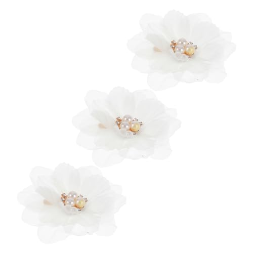 TOGEVAL 3 Stück Teiliges Set Blumen Haarspangen für Mädchen Dekorative Haarklammern mit Perlen für Süße Frisuren und Verschiedene Anlässe von TOGEVAL
