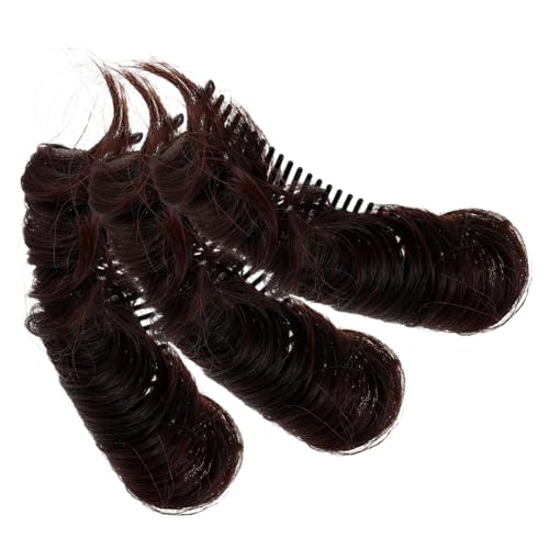 TOGEVAL 3 Stück Teiliges Unsichtbarer Haarclip Tiefbrauner Haarkissen für Frauen Voluminöse Frisur Hoher Haaransatz Stylinghilfe Natürliche Optik von TOGEVAL