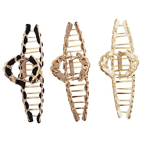 TOGEVAL 3 Stück Teiliges Vintage Metall Haarspangen mit Krallen Robuste Haarklammern für Damen Vielseitig Einsetzbar für Pferdeschwanz und Verschiedene Frisuren Langlebig Zufällige Farbe von TOGEVAL