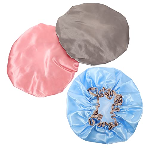 TOGEVAL 3 Stück Teiliges Wasserdichte Duschhaube mit Doppelter Schicht für Haar und Kopfhautschutz Atmungsaktiv Bequem Passend für Damen und Herren für Make Up Spa und Friseurbesuche von TOGEVAL