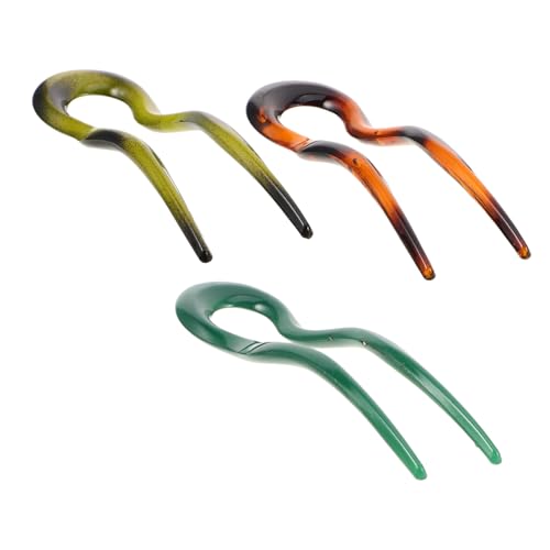 TOGEVAL 3 Stück U Förmige Haarnadeln aus Acetat Teiliges Leichte und Sichere Haarklammern für Damen Modernes Design Langlebiger Haarschmuck für Hochsteckfrisuren und Alltag von TOGEVAL