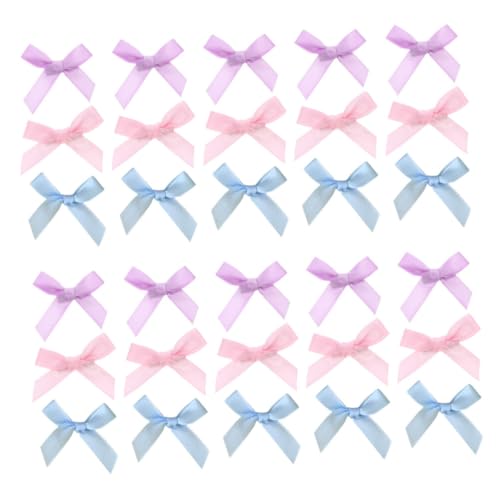 TOGEVAL 30 Stück Mini Haarschleifen mit Clips Kleine Bunte Haarspangen Starke Mini Schleifen für Mädchen und Frauen Süße Haarschmuck Accessoires für Alltag und Party von TOGEVAL