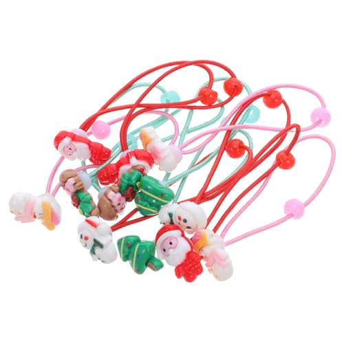 TOGEVAL 30 Stück Teiliges Haarband Weihnachten Bunte Cartoon Haargummis Hohe Elastizität Sanfte No Damage Ponytail Halter Für Mädchen Festliche Alltagsschmuck von TOGEVAL