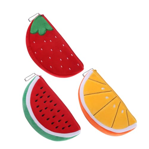 TOGEVAL 3stücke Münzgeldbeutel Obst Geformt Für Damen Kleine Geldbörse Mit Reißverschluss Zum Aufbewahren Von Münzen Schlüsseln Und Anderen Kleinigkeiten Tragbar Und Praktisch von TOGEVAL