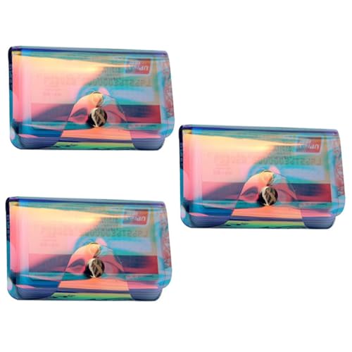 TOGEVAL 3 Stücke Holografische Geldbörse Kartenhalter Damen Organizer Tasche 20 Positionen Kreditkartenhalter Holografische Packung von TOGEVAL