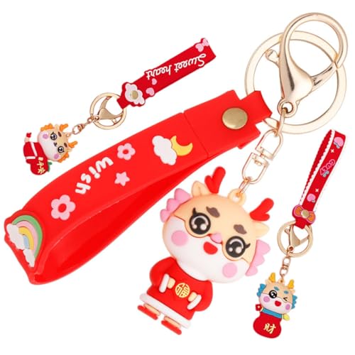 TOGEVAL Einzigartiger Schlüsselanhänger Aus Silikon Mit Drachenmotiv Metallanhänger Auto-schlüsselanhänger Tier-schlüsselanhänger von TOGEVAL