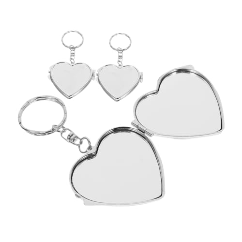 TOGEVAL Vergrößerungsspiegel Mit Licht Kosmetikspiegel 3er Set Klappbare Herz Spiegel Schlüsselanhänger Faltbarer Taschen Spiegel Für Make up Und DIY Schlüsselanhänger Zubehör von TOGEVAL