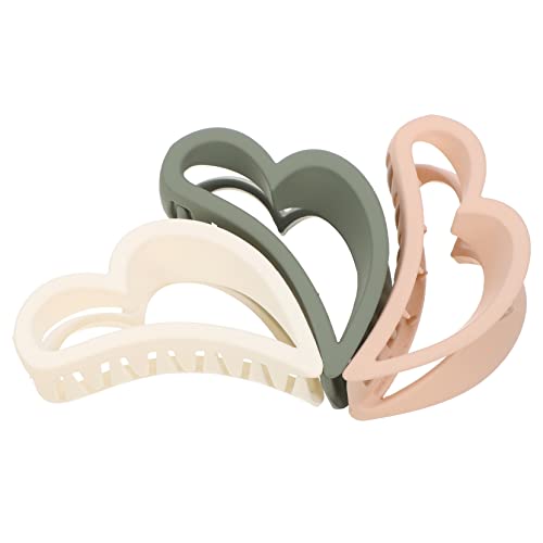 TOGEVAL 3stücke Herz-haarklammer Für Frauen Haarklammern Für Langes Haar Haarklammern Für Dünnes Haar Herz-clip Aus Hochwertigem Material Rutschfeste Für Unterschiedliche Styling-bedürfnis von TOGEVAL