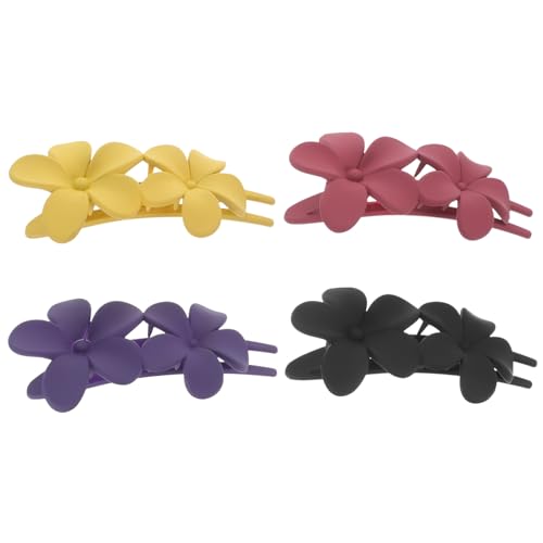 TOGEVAL 4 Stck Große Blüten Haarklammern Bunte Dekorative Haarkralle für Frauen Sichere Leichte Haarklammern zum Festen Halten und Vielseitigem Styling Geeignet für Verschiedene Anlässe von TOGEVAL
