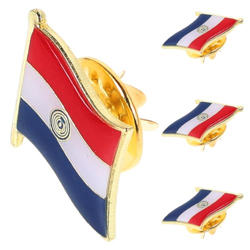 TOGEVAL 4 Stück Anstecknadeln mit Landesflagge: Anstecknadeln mit Paraguay-Flagge, internationale Reisebrosche, Abzeichen, Souvenir für Hüte, Kleidung, Rucksäcke, patriotische Partygeschenke von TOGEVAL