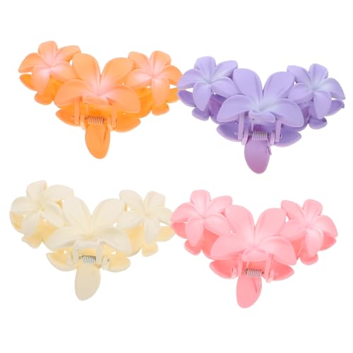 TOGEVAL 4 Stück Bunte Blumen Haarklammern für Damen Niedliche Candy Farben Robuste Haarklaue Vielseitig für Dünnes und Dickes Haar Modische Haarspangen für Alltag und Festlichkeiten von TOGEVAL