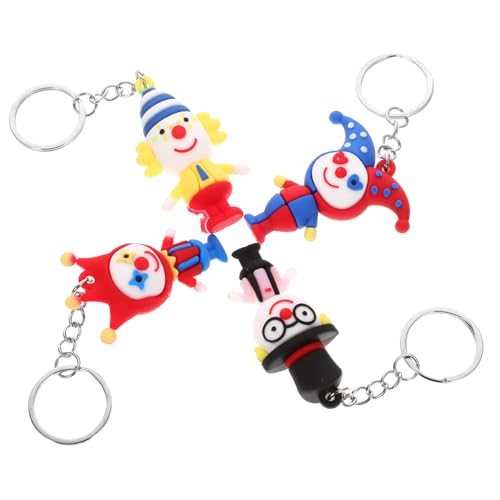 TOGEVAL 4stücke Clown Schlüsselanhänger Kunststoff Niedliche Figuren Als Schlüsselanhänger Und Rucksackanhänger Party- Für Souvenirs von TOGEVAL
