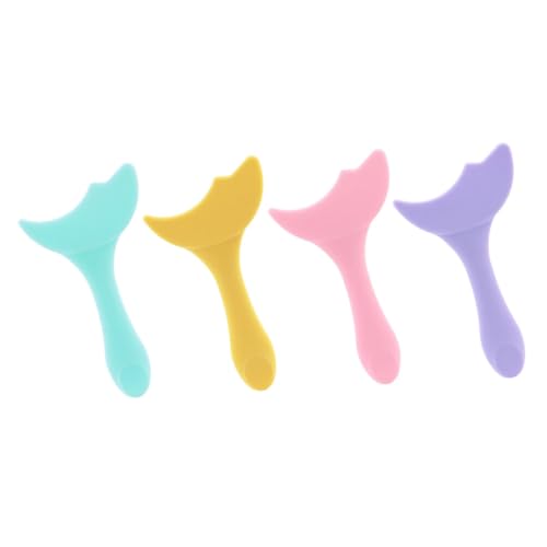 TOGEVAL 4 Stück Eyeliner Lidschattenschablone -werkzeug Augenlid Lidschatten- Abgewinkelt Geflügelt Multifunktionswerkzeug Kieselgel Zufällige Farbe von TOGEVAL