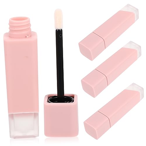 TOGEVAL 4 Stück Kunststoff Lippenpflegestift Behälter Transparent Lippenbalsam Tube Nachfüllbar Kosmetikdosen für Damen DIY Lippenpflege Kompakt und Bruchsicher von TOGEVAL
