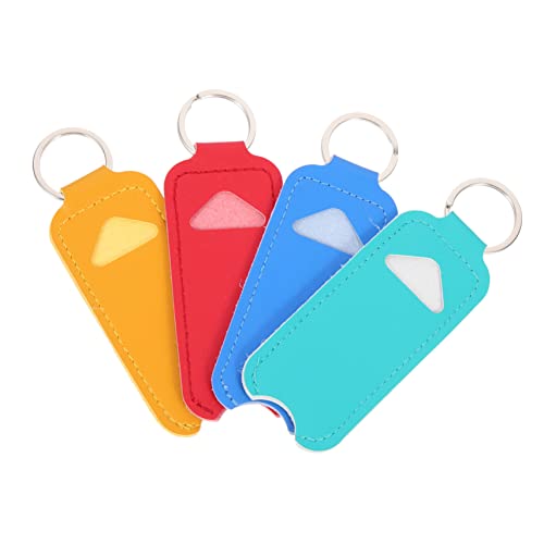 TOGEVAL 4stücke Teiliges Pu Lippenstift Tragbarer Schlüsselanhänger Organizer Für Lippenpflege Stilvolle Aufbewahrungstasche Für Reisen Und Alltag von TOGEVAL