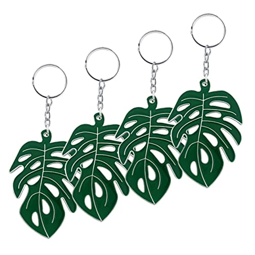 TOGEVAL 4 Stücke Hawaiian Blatt Keychain Tasche Hängen Ornament Schlüsselring Charme von TOGEVAL
