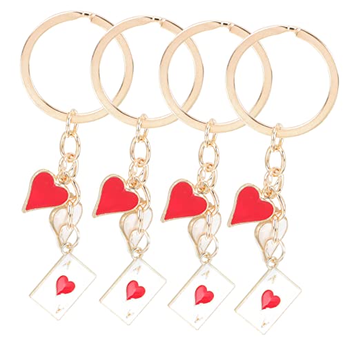 TOGEVAL Metall-schlüsselanhänger Pokerkarte in Herzform Modisch Für Auto-schlüsselanhänger- von TOGEVAL