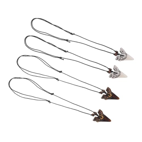 TOGEVAL 4 Stück Surferkette Herren und Damen Teiliges mit Weißen und Braunen Anhängern Robuste Strand Halskette Langlebigen Materialien Cooles Schmuckstück für Teens und Männer Vielseitig von TOGEVAL