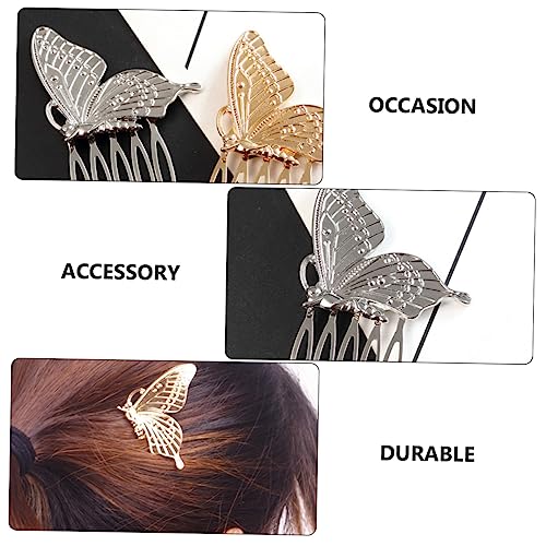 TOGEVAL 4 Stück Teiliges Haarschmuck Metall Haarkamm mit Filigranem Haarspange für Mädchen Vielseitig Einsetzbar bei Alltag Schule Party Eleganter Haarclip Gold und Silber von TOGEVAL