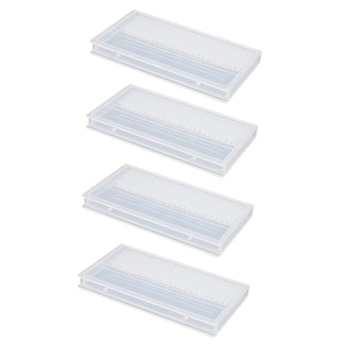 TOGEVAL 4 Stück Teiliges Nagelbohrer Aufbewahrungsbox Transparent Nagelpolierkopf Halter Organizer für Maniküre Heimgebrauch Nail Art Training von TOGEVAL